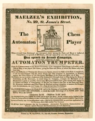 Maelzels Tentoonstelling, 29 St Jamess Street, de automaat schaakspeler, ca. 1825