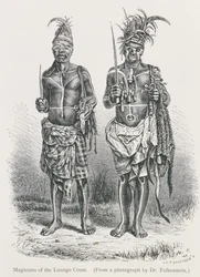 Tovenaars van de Loango-kust, gegraveerd van een foto door Dr. Falkenstein, uit 