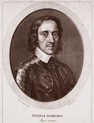 Generaal-majoor Thomas Harrison, toegeschreven aan N.H. Jacob, gegraveerd door de Langlume