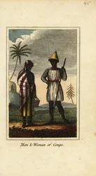 Man en vrouw van Congo of Neder-Guinea, Afrika