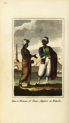 Man en vrouw van Tunis, Algiers of Tripoli