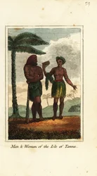 Man en vrouw van het eiland Tanna, Vanuatu