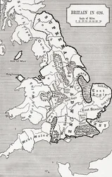 Kaart van Groot-Brittannië in 626, uit 