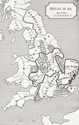 Kaart van Groot-Brittannië in 634, uit 