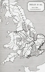 Kaart van Groot-Brittannië in 665, uit 