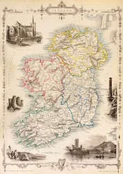 Kaart van Ierland uit 