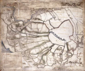 Kaart van de Zeven Moerasland Gemeenten, na 1581
