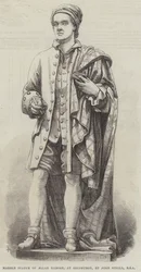 Marmeren standbeeld van Allan Ramsay, in Edinburgh, door John Steell, RSA (gravure)