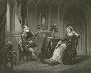 Mary Queen of Scots en haar secretaris Chatelar