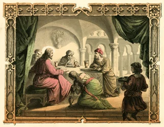 Maria zalft de voeten van Jezus