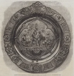 Vrijmetselaarschild aangeboden aan Generaal Ramsay, Provinciaal Grootmeester van Bengalen (gravure)