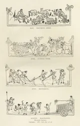 Mei, Juni, Juli en Augustus, uit The Julius Calendar and Hymnal, illustratie uit History of the English People