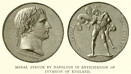 Medaille geslagen door Napoleon in afwachting van de invasie van Engeland