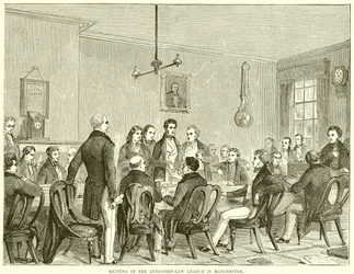 Bijeenkomst van de Anti-Corn-Law League in Manchester