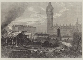 Metropolitan District Railway-werken in Westminster