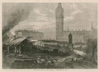 Metropolitan District Railway werken bij Westminster