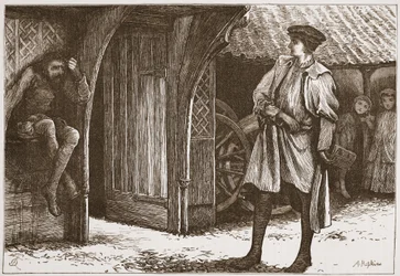 Millon en de Lutheraan, illustratie uit De Geschiedenis van het Protestantisme door James Aitken Wylie, gepubliceerd in 1878