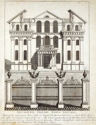 Monmouth House, Soho Square, uitgegeven door N. Smith, Gt Mays Buildings, 11 januari 1791
