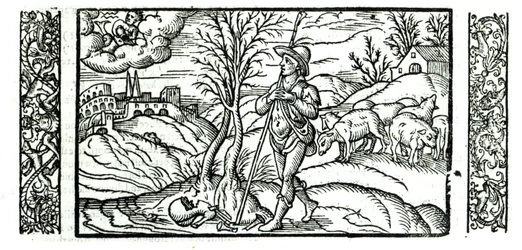 Maand januari uit een Herderskalender, 1579