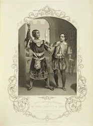 De heer G. V. Brooke als Othello en James Bennett als Iago, Act III Scene 3, in Othello door William Shakespeare (1564-1616)