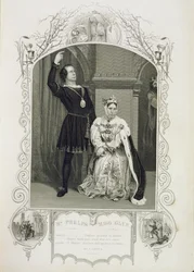 De heer Phelps als Hamlet en juffrouw Glyn als koningin Gertrude, Act III Scene 4, in Hamlet door William Shakespeare (1564-1616)