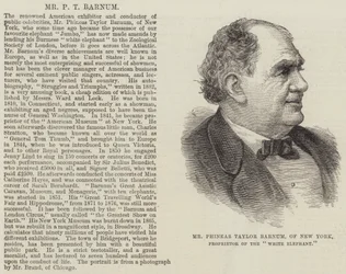 Mr Phineas Taylor Barnum, uit New York, eigenaar van de "Witte Olifant"