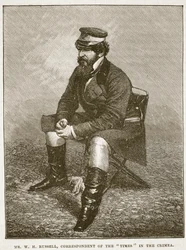 Mr W H Russell, correspondent van de Times in de Krim, illustratie uit Cassells Illustrated History of England