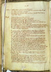 Ms.25516 fol.18v Liber I van een inventaris van boeken in de St. Pauls Cathedral, laat 13e eeuw
