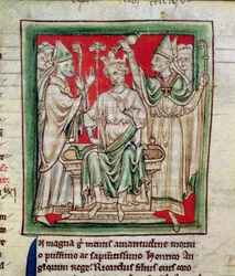 Ms 6712 (A.6.89) fol.141r Richard I (1157-99) miniatuur uit Flores Historiarum, door Matthew Paris, 1250-52