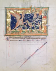 De draak voert oorlog met de gelovigen, uit de Gulbenkian Apocalyps, c.1265-70