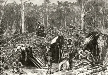 Inheems Aborigineskamp, ca. 1880, uit 
