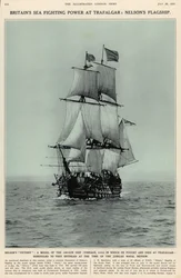 Nelsons Victory: een model van het 100-kanonschip waarin hij vocht en stierf bij Trafalgar, uit The Illustrated London News Royal Naval and Military Review Number, 20 juli 1935