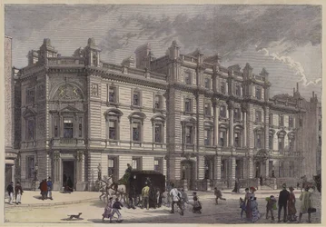 Nieuw gerechtsgebouw en politiebureau, Bow Street, Londen, ca. 1880