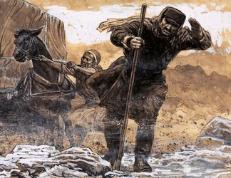 Nikolai Prjevalsky ontmoette de eerste terreur van de Gobi-woestijn toen een zandstorm hem overspoelde