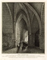 Noordaanzicht van de cel in de Zuidwesttoren van de Tower of London