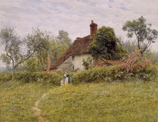 Oude huisjes in Pinner, 1895