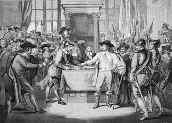 Oliver Cromwell ontbindt het Lange Parlement