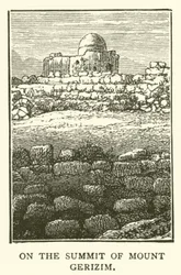 Op de top van de berg Gerizim (gravure)