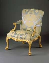 Een van een set van vier George III armstoelen, c.1765