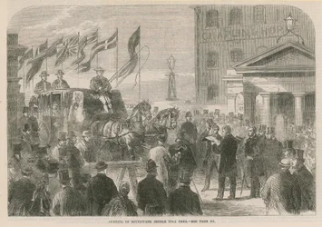 Opening van de Southwark Bridge zonder tol