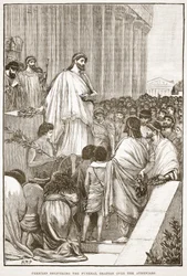 Pericles houdt de grafrede over de Atheners