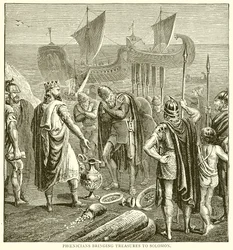 Feniciërs brengen schatten naar Salomo