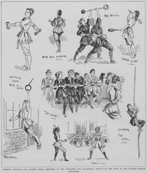 Lichamelijke training voor fabrieksmeisjes, demonstratie door de meisjes van de People