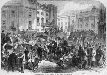 Piccadilly Circus op de ochtend van Derby Day