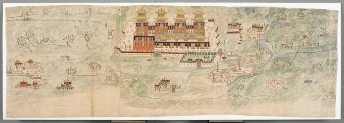 Kaart van Centraal Tibet in 7 secties