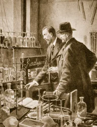 Pierre Curie in gesprek met Sir William Ramsay