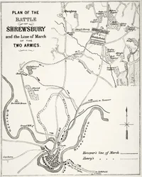 Plan van de Slag bij Shrewsbury, 21 juli 1403, uit 