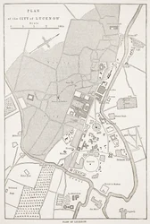 Plan van de stad Lucknow, uit Cassells Geïllustreerde Geschiedenis van Engeland