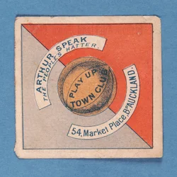 Speel op Town Club. Arthur Speak de Hoedenmaker van het Volk, 54 Market Place, BP. Aukland