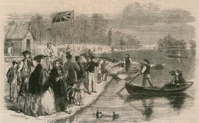 Pleziervaartuigen op het water in Regents Park